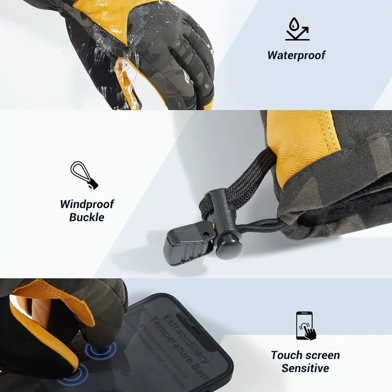 ANKLOSAUR Heated Gloves – Touchscreen, Waterproof, Thermal