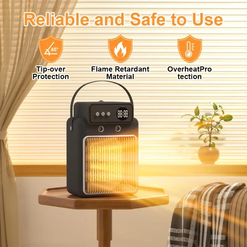 2-in-1 1200W Portable Heater Fan - Instant Heating & Air Purification