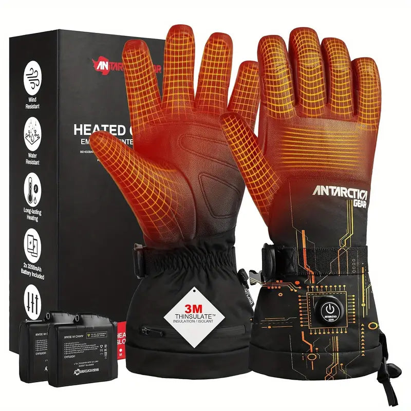 Antarctica Gear Heated Gloves – Ski & Winter Gloves, 3200mAh Battery