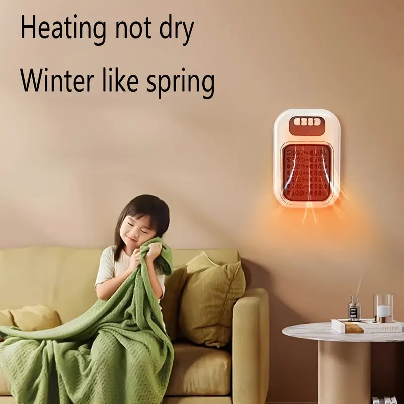 600W Wall Mounted Electric Heater - Remote & Adjustable Thermostat