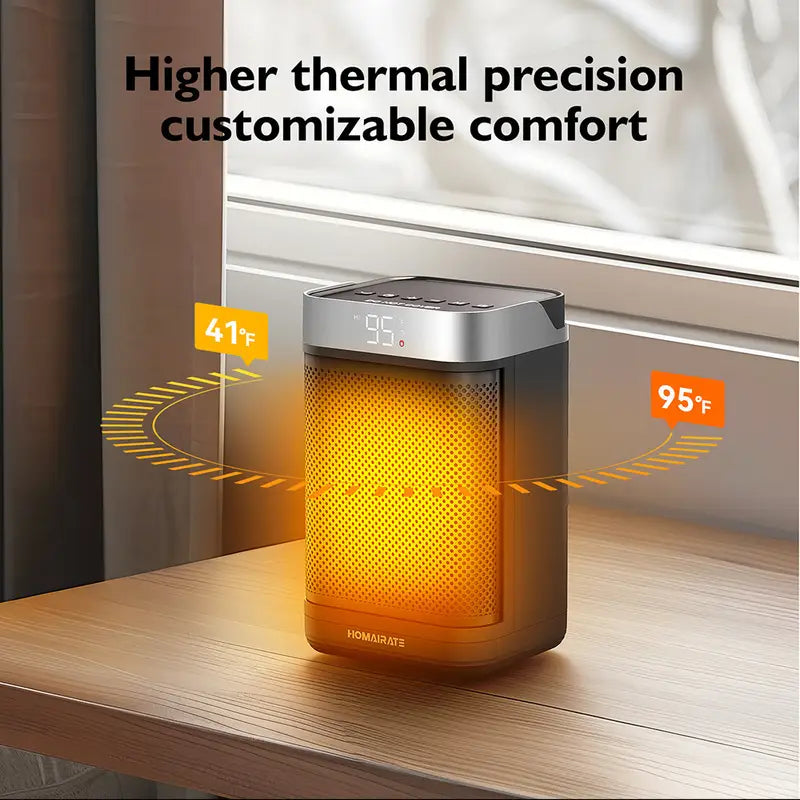 1500W Home Safety Heater - Remote & Tip-Over Protection