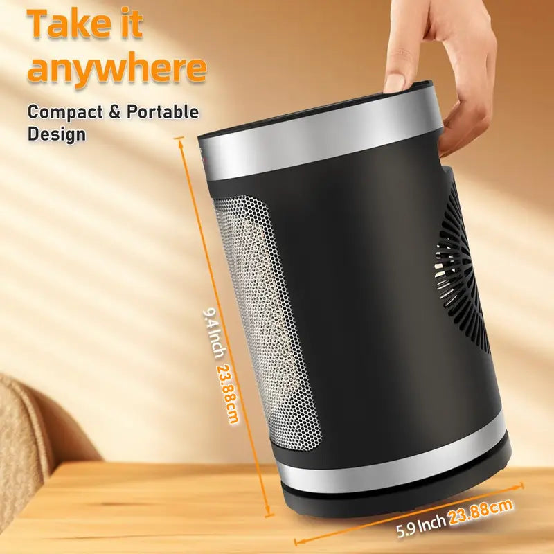 1500W Ceramic Space Heater - ECO Thermostat & 90° Oscillation