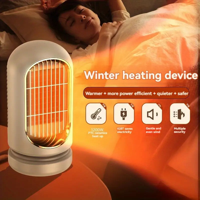 Portable Electric Space Heater - Thermostat & Fast Heating for Indoor Use