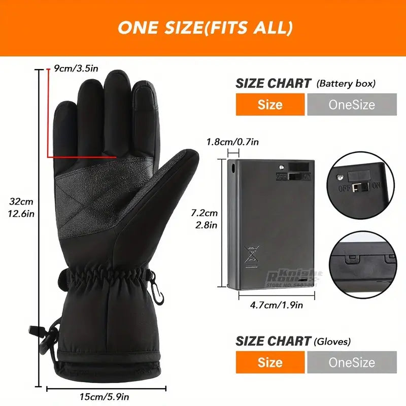 Men's Heated Gloves – Touchscreen, Battery Case, 3-Temperature Levels