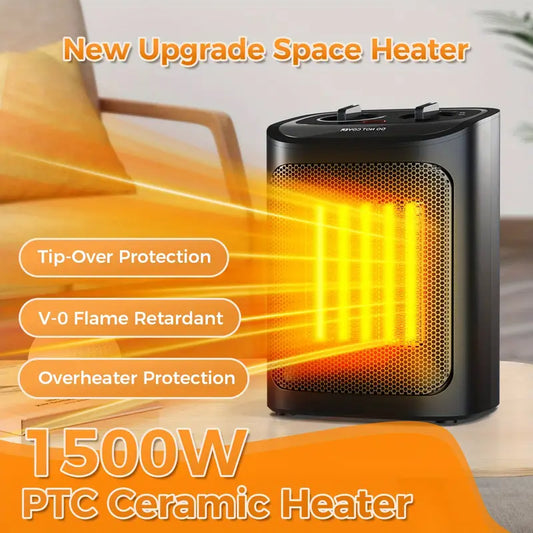 AGLUCKY 1500W Portable Ceramic Space Heater with Thermostat