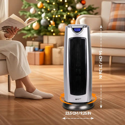 1500W Ceramic Tower Heater - Remote Control & Thermostat