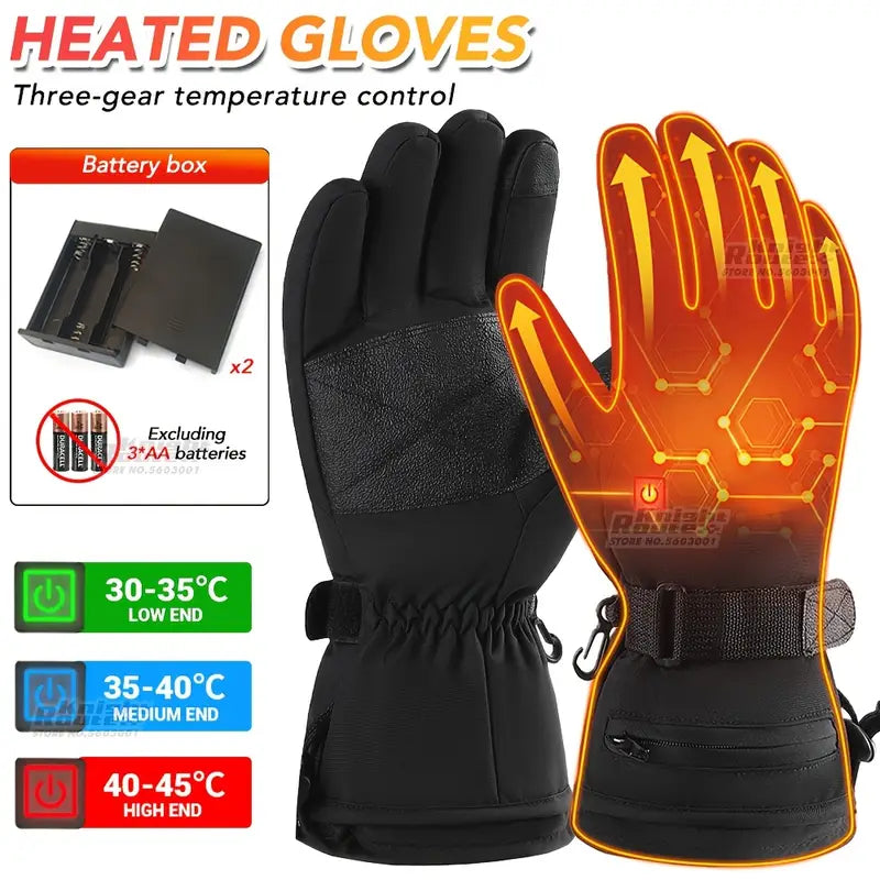 Men's Heated Gloves – Touchscreen, Battery Case, 3-Temperature Levels