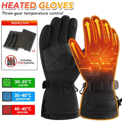 Men's Heated Gloves – Touchscreen, Battery Case, 3-Temperature Levels