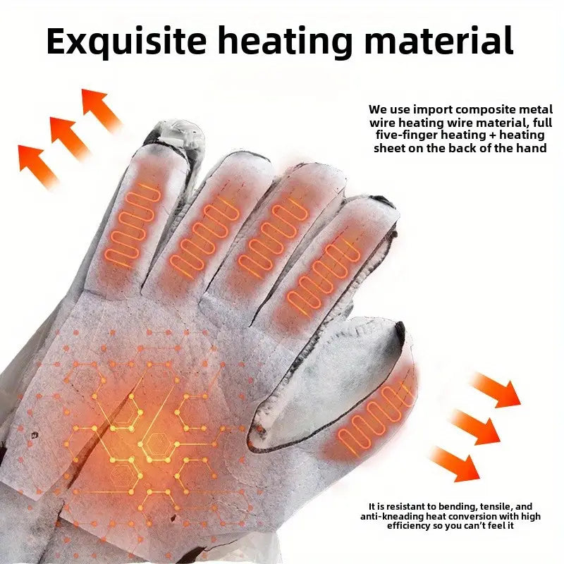 Winter Heated Gloves – Touchscreen, Thickened, Battery Operated