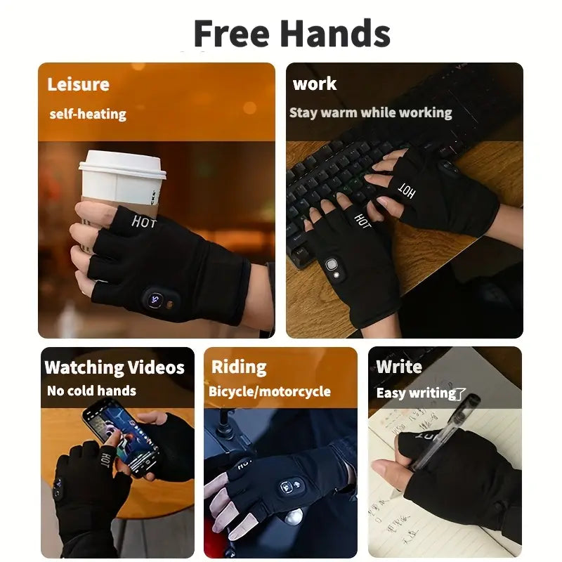 Rechargeable Heated Gloves – Touchscreen, Washable, 3 Temperature Settings