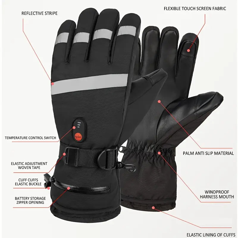 Men’s Electric Heated Gloves – Touchscreen, Long Battery Life