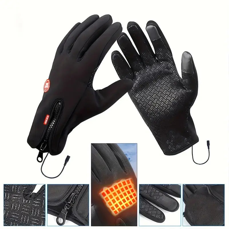 USB Heated Gloves – Touchscreen, Double-Sided Heating