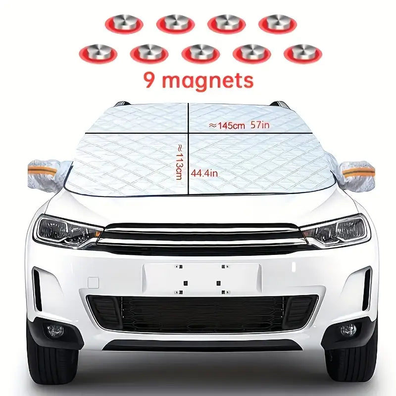 Heavy-Duty Magnetic Car Snow & Sun Shield - UV Protection, Universal Fit