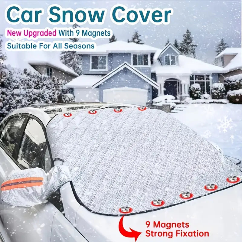 Heavy-Duty Magnetic Car Snow & Sun Shield - UV Protection, Universal Fit