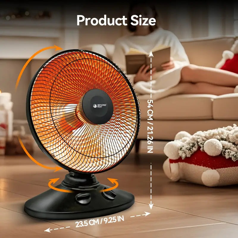 Oscillating Parabolic Space Heater - 770/1000W with Safety Features