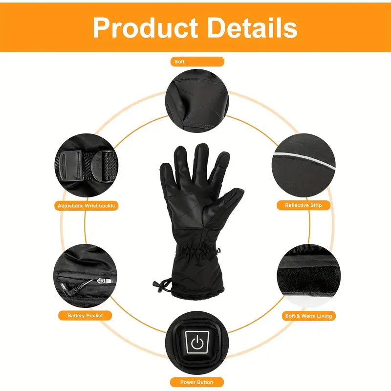 Replaceable Battery Heated Gloves – Touchscreen, Outdoor Ready