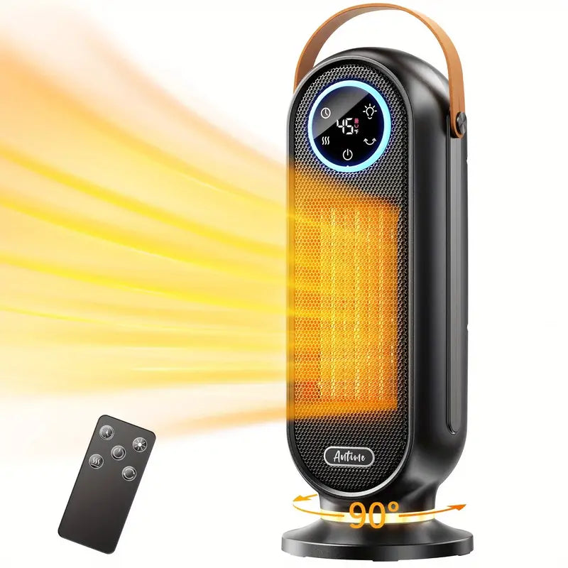 1500W Portable Electric Heater - Fast Heat, Digital Display, Safety