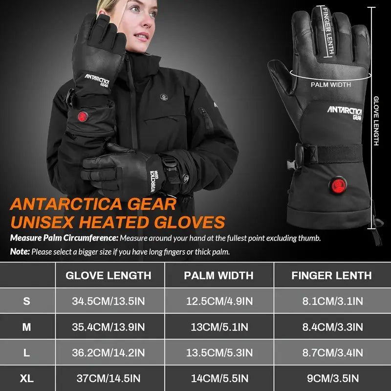 Antarctica Gear Heated Gloves – Ski & Winter Gloves, 3200mAh Battery