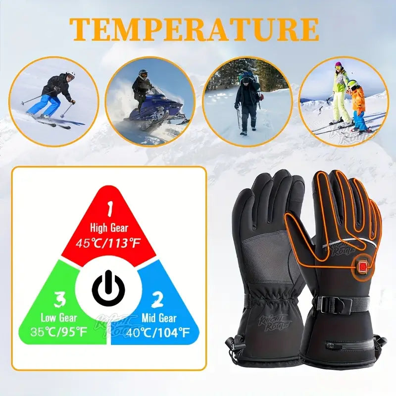 Men's Heated Gloves – Touchscreen, Battery Powered, Adjustable Fit