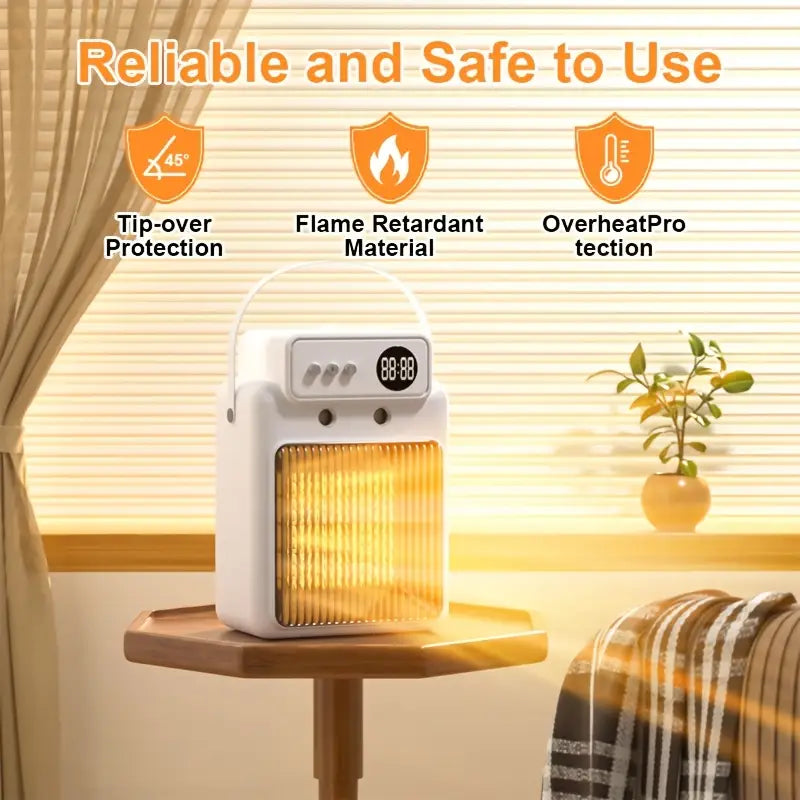 2-in-1 1200W Portable Heater Fan - Instant Heating & Air Purification