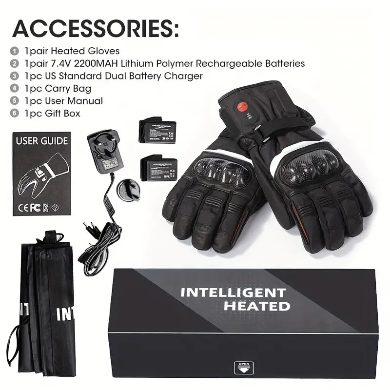 Savior Heated Motorcycle Gloves – Battery Powered, Anti-Fall Design