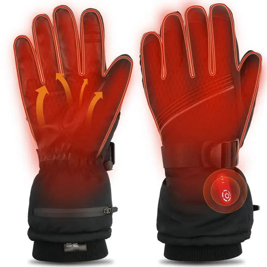 Rechargeable Heated Gloves for Winter – Unisex Leather